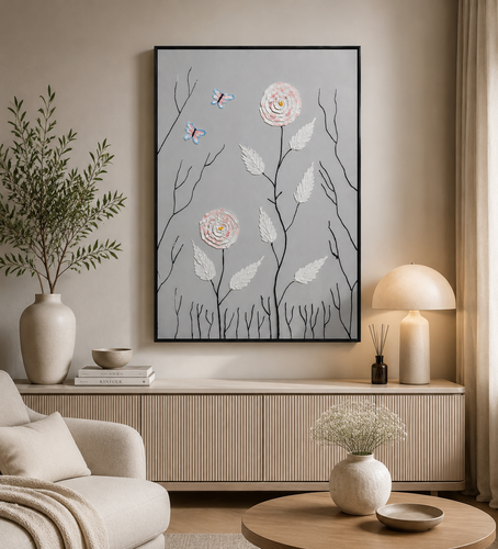 لوحة جدارية بإطار أسود مقاس 120 × 80 سم