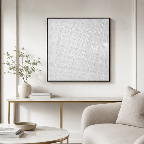 لوحة جدارية بإطار أسود مقاس 80 × 80 سم