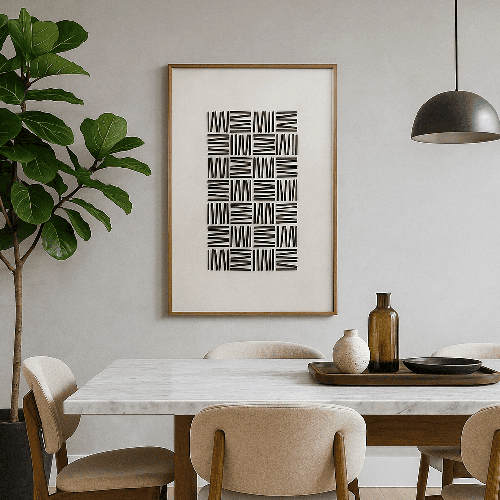 لوحة جدارية بإطار خشبى طبيعى 120-80سم