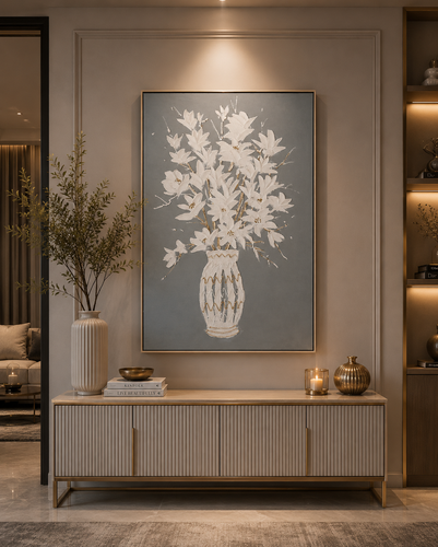 لوحة جدارية بإطار ذهبي مقاس 100 × 150 سم