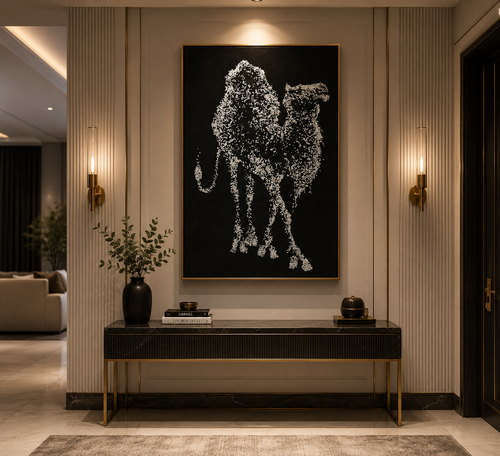لوحة جدارية بإطار أسود مقاس 100 × 150 سم