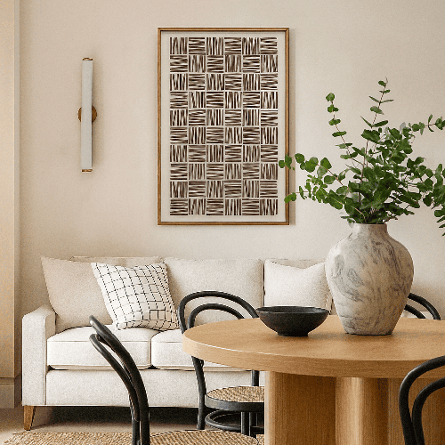 لوحة جدارية بإطار خشبى طبيعى 120-80سم
