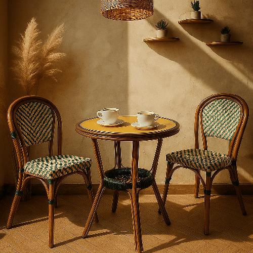طاولة كافيه دائرى أسود-برتقالى65-60-60سم.