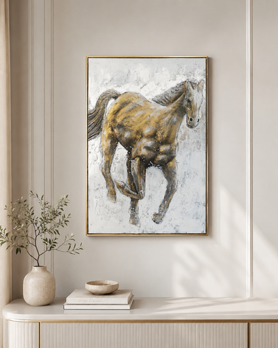 لوحة جدارية بإطار ذهبي مقاس 80 × 120 سم