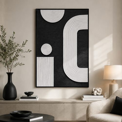 لوحة جدارية بإطار أسود مقاس 120 × 80 سم