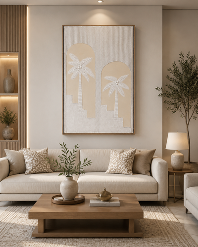 لوحة جدارية بإطار بيج مقاس 120 × 80 سم