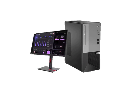 برج Lenovo V50t Gen 2 مع شاشة ThinkVision T24i-30 بحجم 23.8 بوصة FHD | حل مكتبي متكامل