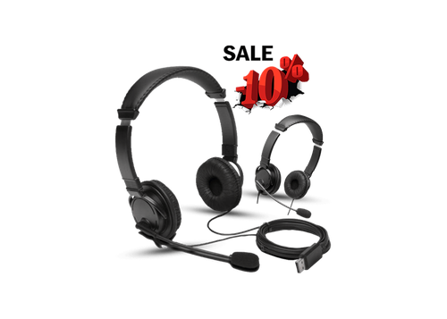 سماعة رأس Kensington USB Hi-Fi مع ميكروفون، صوت ستيريو عالي الجودة، Noise-Cancelling، اتصال USB-A