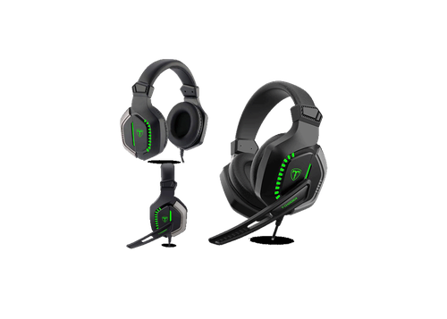 T-Dagger Eiger T-RGH208 Over-Ear Gaming Headset | Immersive 50mm Audio Drivers | USB + 3.5mm Dual Connectivity | Soft & Comfortable Ear Cushions | Mute & Volume Controls | Sleek Green Backlight