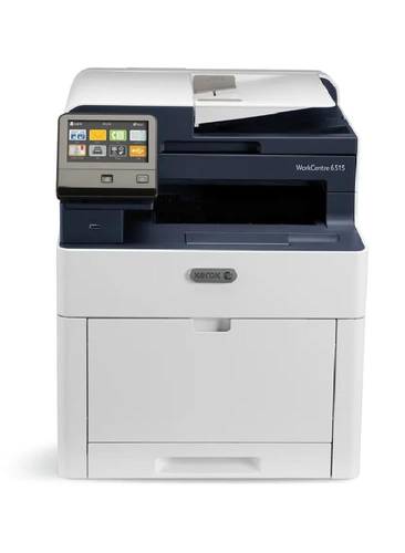 طابعة زيروكس WorkCentre 6515v_Dn متعددة الوظائف، طباعة ونسخ ملونة، سرعة 30 صفحة/دقيقة، شبكة جيجابت — رمادي، مثالية للمكاتب المتوسطة
