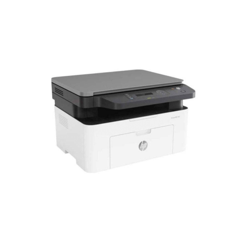 طابعة HP Laser MFP 135w، طباعة/نسخ/مسح أبيض/أسود، سرعة 20 صفحة/دقيقة، دقة 1200×1200 dpi، Wi-Fi مدمج — تصميم مدمج بتكلفة منخفضة