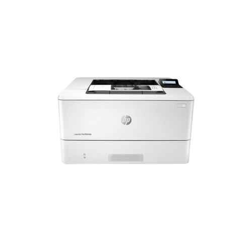 طابعة HP LaserJet Pro M404dn، طباعة أبيض/أسود حتى 40 صفحة/دقيقة، دوبلكس أوتوماتيكي، 1200×1200 dpi، USB وEthernet — أمان فائق للأعمال