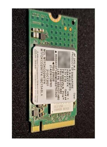 قرص SSD Micron 2450 256GB، M.2 NVMe PCIe Gen4x4، OPAL SED، قراءة 3600MB/s، تشفير AES-256
