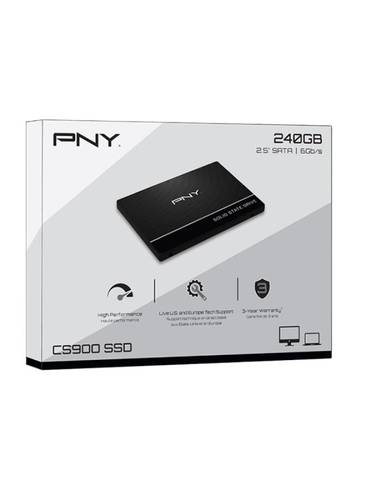 قرص SSD PNY CS900 سعة 240GB، SATA III 2.5 بوصة، سرعة قراءة 535MB/s، ترقية مثالية لأجهزة الكمبيوتر.