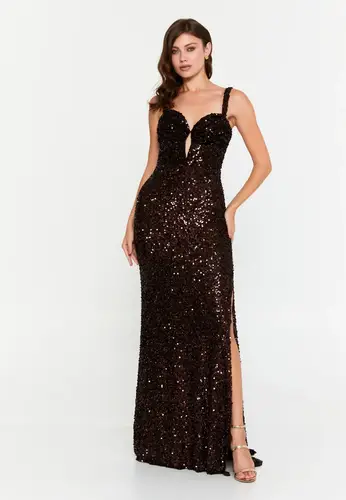                                                                 Brown sequin dress