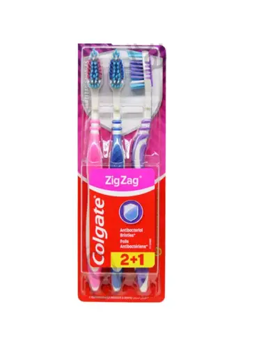 كولجيت فرشاة أسنان متوسط زيج زاج  2+1 مجانا