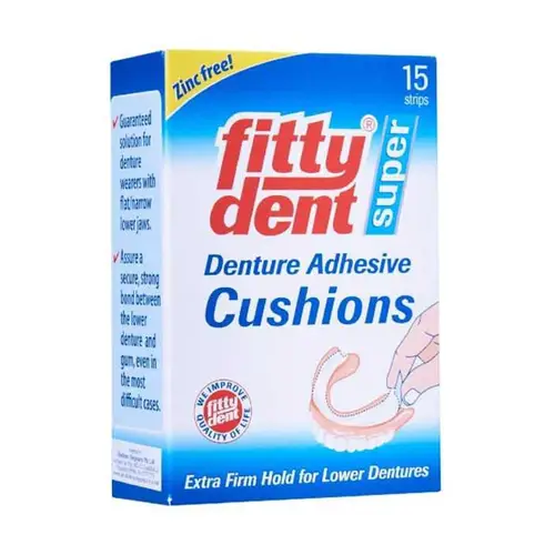 Fittydent Waterproof Denture Adhesive Strips 15pcs