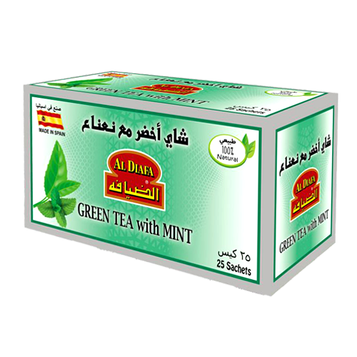 الضيافة أكياس أعشاب الشاي الأخضر مع النعناع 25 ظرف