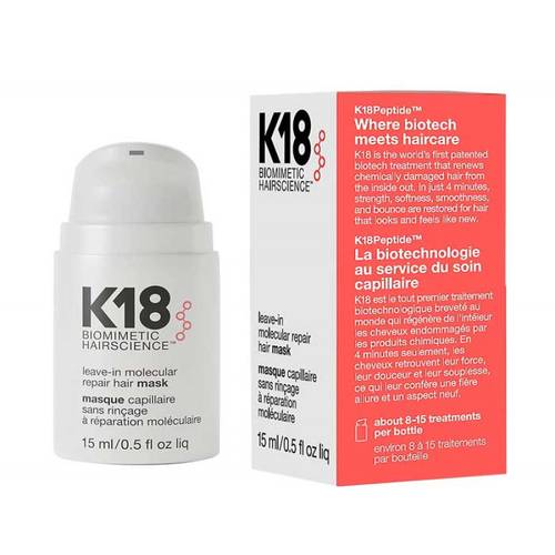 K18 Leave-In Repair Hair Mask Treatment to Repair Dry or Damaged Hair - 15 ml