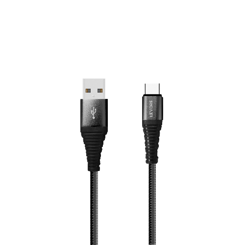 سلك شاحن ليفوري USB الى Type-C بطول 1 م نايلون - اسود