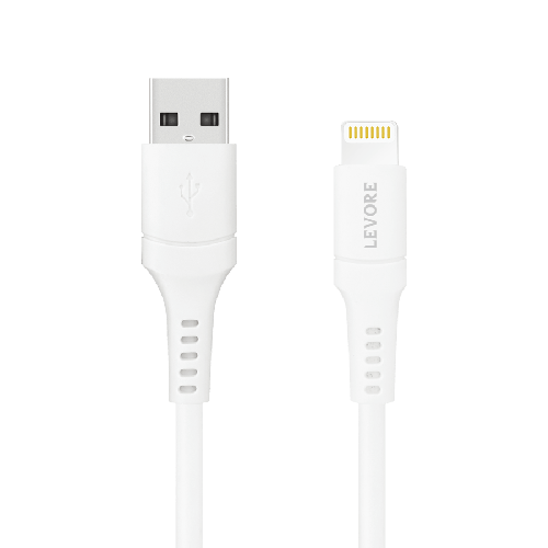 سلك شاحن ليفوري من USB إلى آيفون معتمد من أبل MFI بطول 1.8 م - ابيض