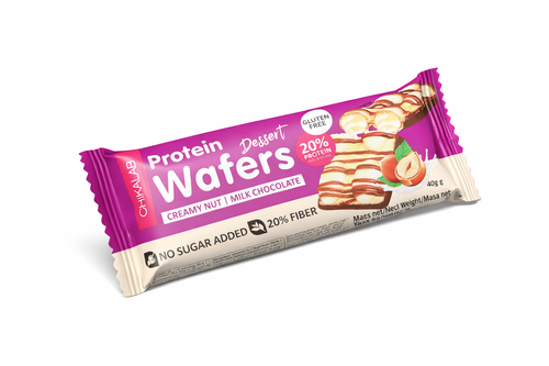 ويفر البروتين – كريمي بنكهة المكسرات مع شوكولاتة الحليب Protein Dessert Wafers – Creamy Nut Milk Chocolate