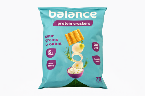 سناك بالانس كراكرز البروتين – كريمة حامضة وبصل Balance Protein Crackers – Sour Cream & Onion