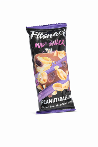 فيت سناك بار الفول السوداني والزبيب FitSnack Mad Snack – Peanut & Raisin Bar