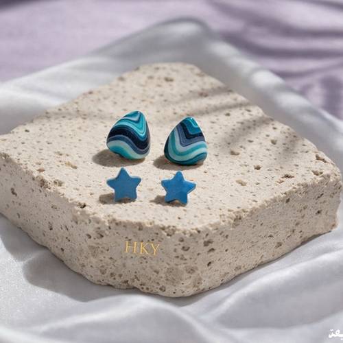 حلق شكل قلب  ونجمة لامع بتصميم رومانسي
