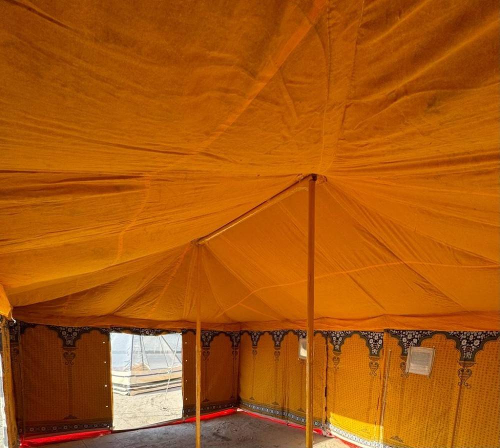 خيمة باكستانية, خيمة رحلات, 3 طبقات, مقاس 5×8×2 ياردة, أسود مخطط بالأبيض