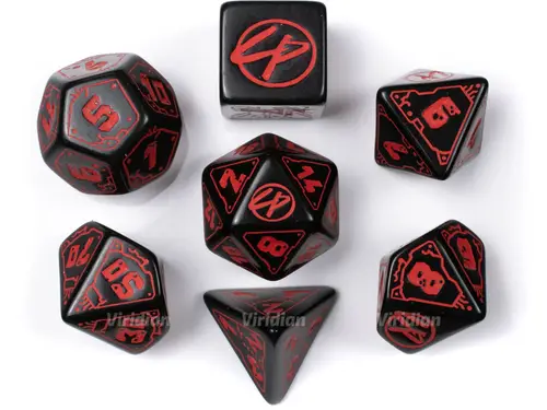Cyberpunk Dice Set Blood Over Chrome