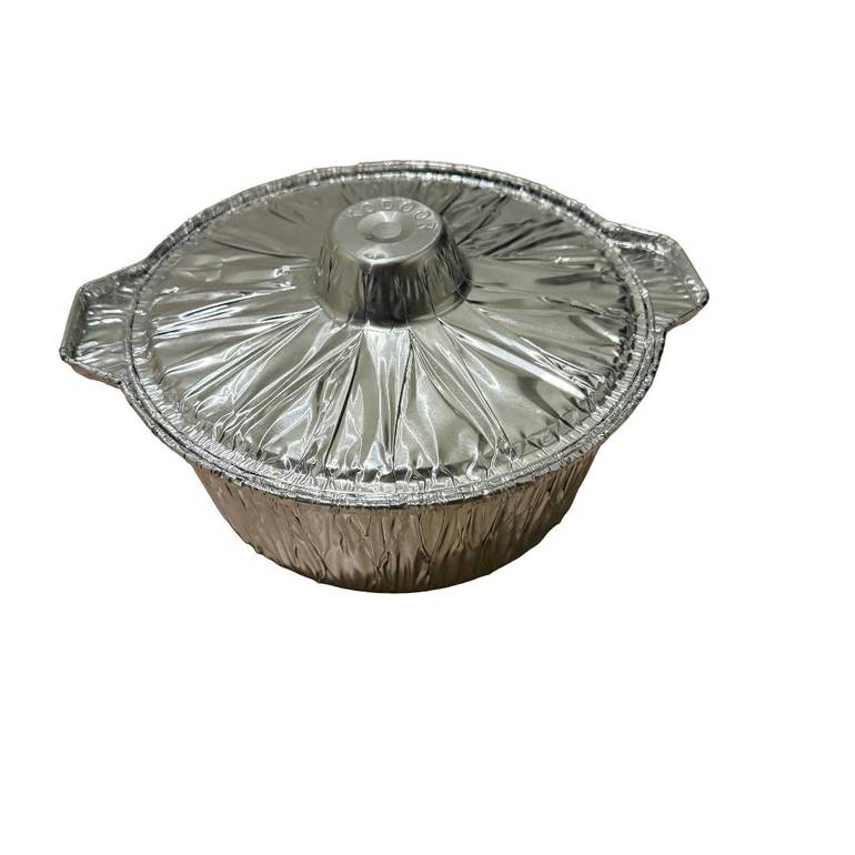 Kodoor Deep Round Aluminium Foil Containers with Dome Aluminium Lids