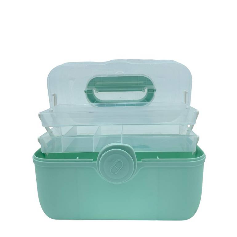 Multi-Purpose Plastic Storage Box with Transparent Lid and Top Handle
