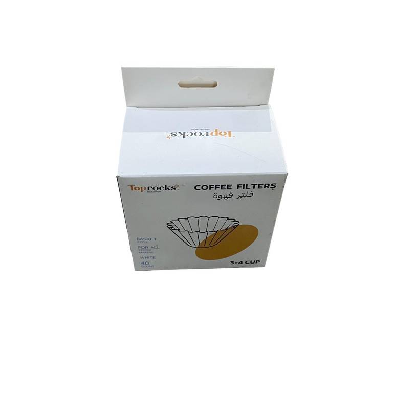 Toprocks Paper Coffee Filters, 3-4 Cup Size (40 Count).