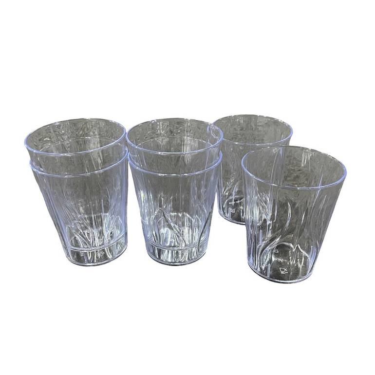 6-Piece Clear Acrylic Tumbler Set with Rippled Design.