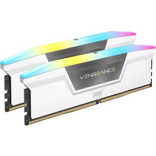 CORSAIR VENGEANCE RGB 32GB (2x16GB) DDR5 DRAM 6400MT/s CL36 Memory Kit — White