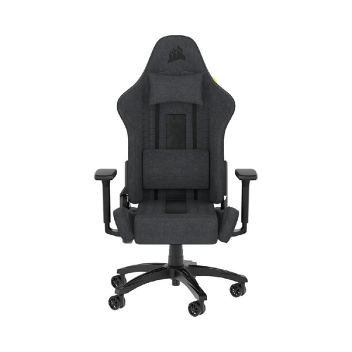 CORSAIR TC100 RELAXED Fabric, RELAXED ergonomic design, adjustable headrest, 2D adjustable armrests, Recline up to 160°, up to 120 kg – Black/Grey