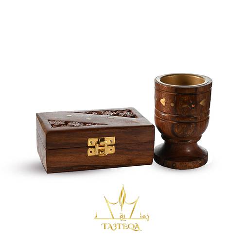 طقم مبخرة وصندوق خشبي (صناعة هندية)