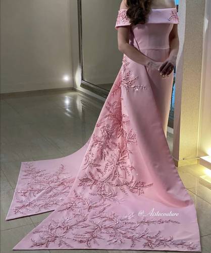 Handmade pink evening dress