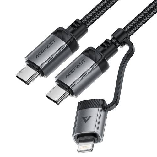 كابل شحن ونقل بيانات ACEFAST USB-C إلى USB-C / موصل Lightning، بقدرة 60 واط وطول 1.2 متر