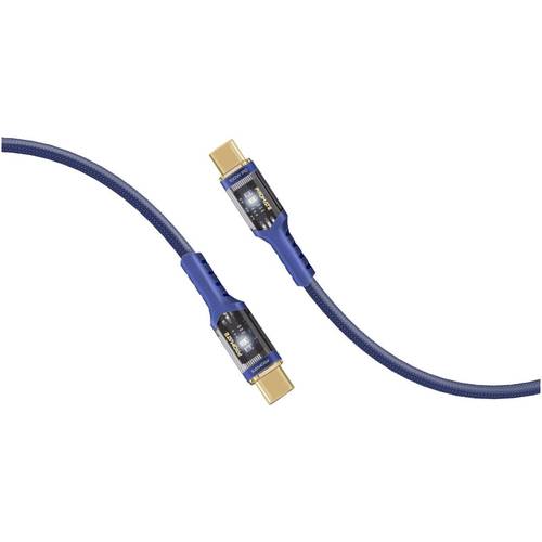 كابل بروميت 100 واط عالي الشد وشفاف بمنفذ USB-C مع مؤشر LED بطول 1.2 متر