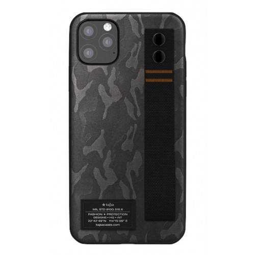 جراب Kajsa Outdoor Collection Camo Satin Straps لهاتف iPhone 11 Pro Max باللون الرمادي