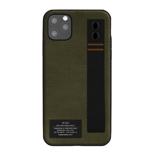 جراب Kajsa Military Collection Straps لهاتف iPhone 11 Pro باللون الزيتوني