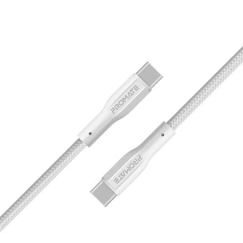 كابل بروميت أو-فليكس USB-C إلى USB-C بقوة 60 واط وطول 2 متر - أبيض