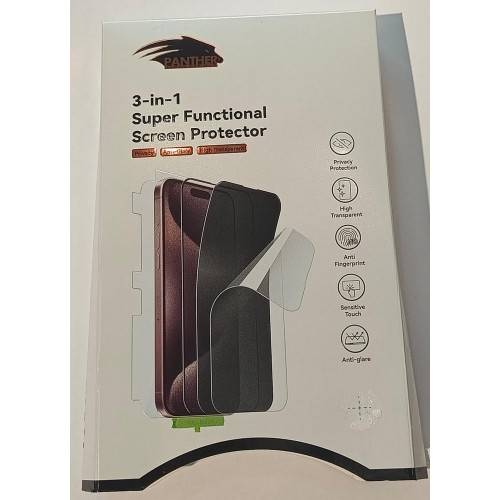 واقي شاشة بانثر 3 في 1 فائق الأداء IP 15 Pro (10302)