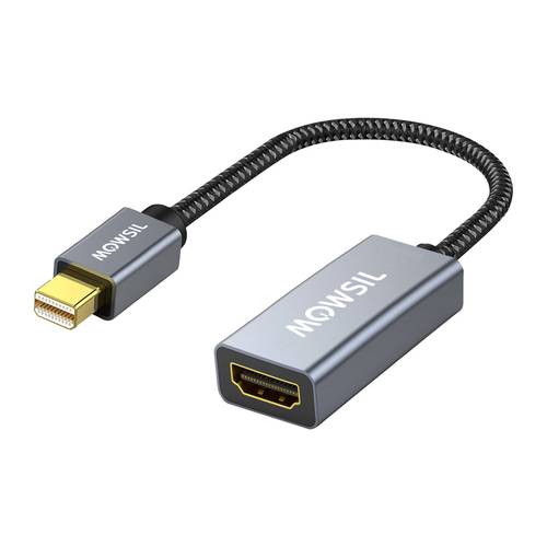محول Mowsil Mini DisplayPort إلى HDMI - دقة 4K بمعدل 60 هرتز، مطلي بالذهب، سهل الاستخدام، يعمل بمجرد التوصيل لأجهزة MacBook والكمبيوتر الشخصي والتلفزيون
