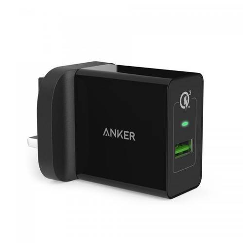 شاحن Anker PowerPort+ 1 بتقنية الشحن السريع QC3.0 وتقنية IQ - أسود