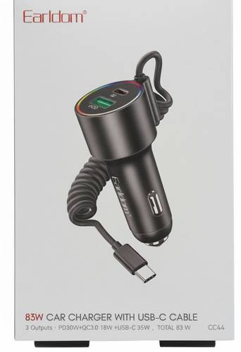 شاحن سيارة إيرلودوم بقوة 83 واط مع كابل USB-C