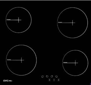 GVC PRO Built-In Electric 4 Hobs 60CM, Ceramic, Touch-Control, Black GVCVH-60