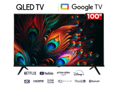 تلفزيون GVC Pro QLED 4K مقاس 100 بوصة مع Google TV، طراز GVC-100GOQ8200